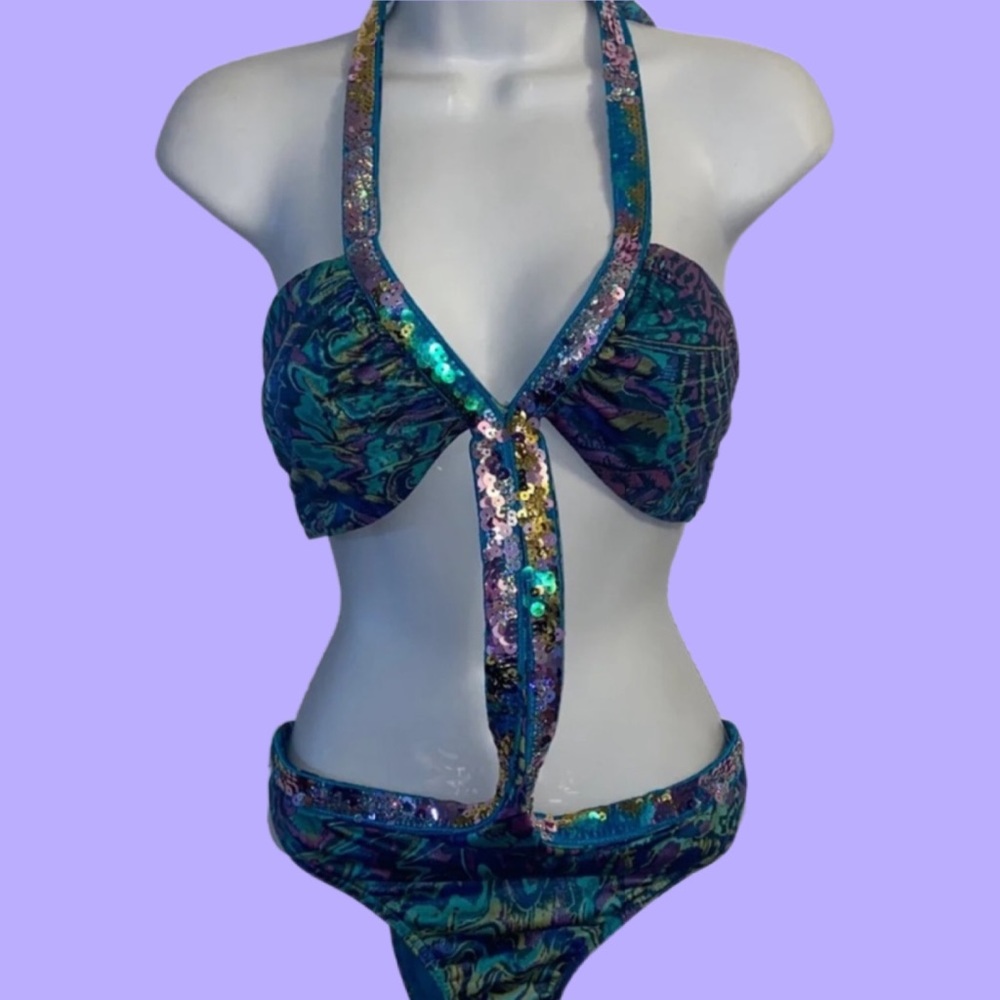 VICTORIA'S SECRET Sequin MonoKini Swimsuit Size Large